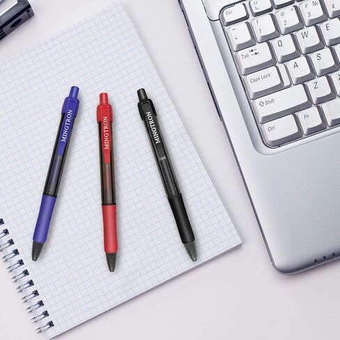 أقلام جل، 100 قلم أحمر ذو نقطة دقيقة، أقلام حبر بدون تشويه لليد اليسرى، مجموعة أقلام النقر، أقلام كرة دوارة قابلة للسحب لكتابة سلسة، 0.5 مم، حبر أحمر in Kuwait