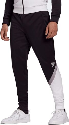 بنطال تريكو مدبب 3-Stripes للرجال من adidas (أسود/أبيض/أسود أساسي، XX-Large) in Saudi Arabia