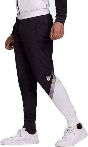 بنطال تريكو مدبب 3-Stripes للرجال من adidas (أسود/أبيض/أسود أساسي، XX-Large) in Saudi Arabia