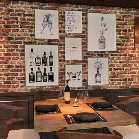Bar Cart Gallery Wall Set 8, Cocktail Prints White Art Decor, Bar Wall Art Wine Bottle Wall Art, Whiskey Poster For Men, Bar Cart Decor, Cocktail Poster Colorful Kitchen Decor(11x14 IN UNFRAMED) in Saudi Arabia