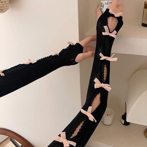 Women Kawaii Lace Bolero Y2K Sheer Mesh Shrug Lolita Bowtie Fishnet Shawl Cute Sweet Arm Sleeves Y2K Accessories in Kuwait