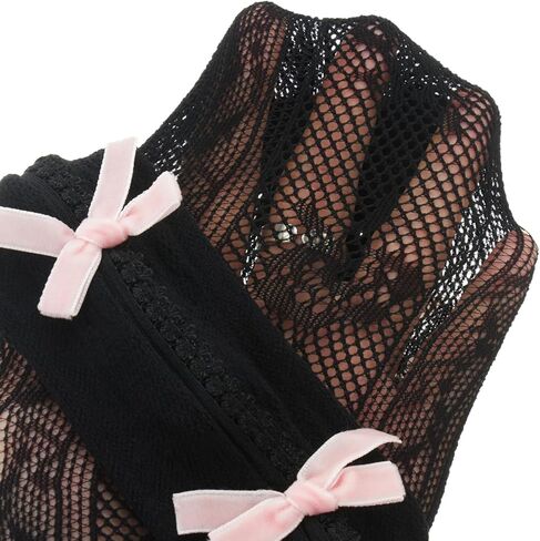 Women Kawaii Lace Bolero Y2K Sheer Mesh Shrug Lolita Bowtie Fishnet Shawl Cute Sweet Arm Sleeves Y2K Accessories in Kuwait