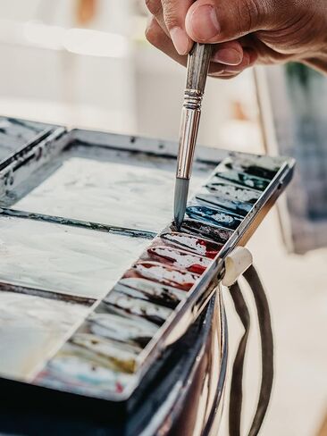 مجموعة فرش السفر ذات الألوان المائية من سلسلة Escoda Perla من Speedball Art Products، توراي بيضاء صناعية in Saudi Arabia