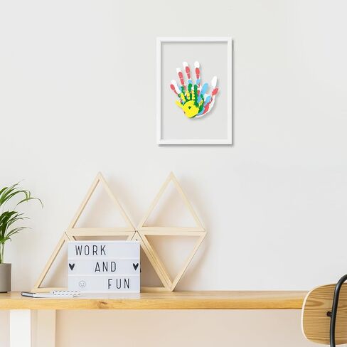 Liovsiso Clear Family Handprint Kit - Gifts for New Parents -Create Lasting DIY Crafts Keepsake Wooden Frame -Includes 5 Paint Colors - Transparent Sheets (Brown) in Saudi Arabia