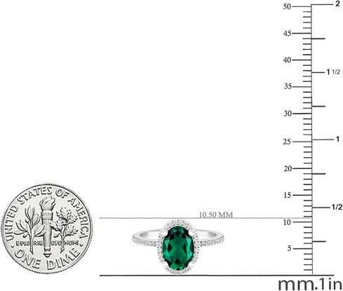 Dazzlingrock Collection 8X6 mm Oval Lab Created Gemstone & Round Diamond Ladies Bridal Halo Engagement Ring, 10K Gold in Saudi Arabia
