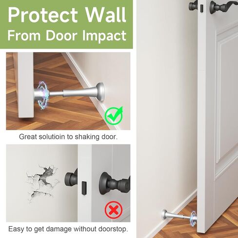 توقف باب مغناطيسي قوي، سدادات باب من الألومنيوم للجدار، حامل باب بتقنية امتصاص الصدمات الزنبركية لإبقاء الباب مفتوحًا، سدادة باب سوداء غير لامعة، مقاومة للصدأ in Kuwait