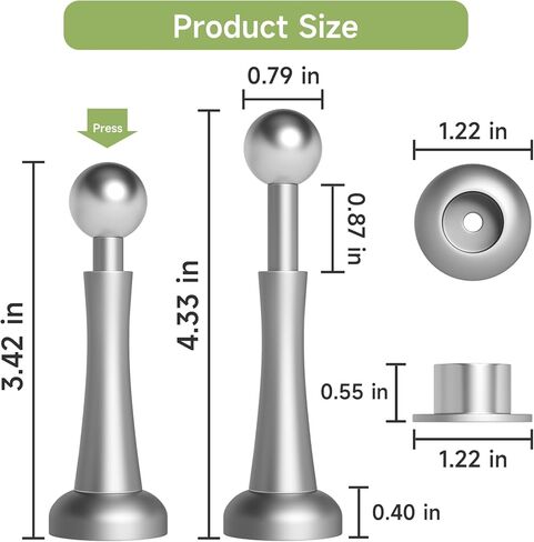 توقف باب مغناطيسي قوي، سدادات باب من الألومنيوم للجدار، حامل باب بتقنية امتصاص الصدمات الزنبركية لإبقاء الباب مفتوحًا، سدادة باب سوداء غير لامعة، مقاومة للصدأ in Kuwait