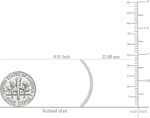 Dazzlingrock Collection Round White Diamond Small Curved Crawler Climber Cuff Earring (1Pc) (0.11 ctw, I-J Color, I2-I3 Clarity) | 925 Sterling Silver in Kuwait