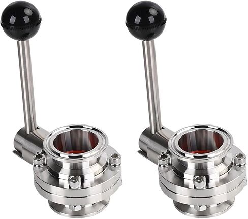 1.5 Inch Tri Clamp Sanitary Butterfly Valve with Pull Handle Stainless Steel 304, 2 Pack in Saudi Arabia