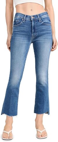 MOTHER Women's The Insider Crop Step Fray Jeans, Different Strokes, Blue, 33 in Saudi Arabia