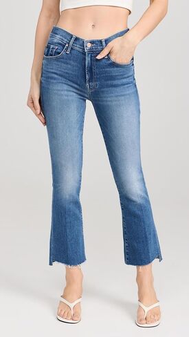 MOTHER Women's The Insider Crop Step Fray Jeans, Different Strokes, Blue, 33 in Saudi Arabia