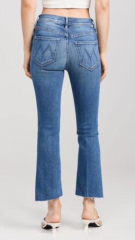 MOTHER Women's The Insider Crop Step Fray Jeans, Different Strokes, Blue, 33 in Saudi Arabia