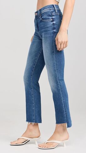 MOTHER Women's The Insider Crop Step Fray Jeans, Different Strokes, Blue, 33 in Saudi Arabia