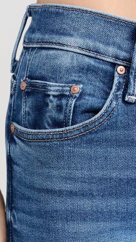 MOTHER Women's The Insider Crop Step Fray Jeans, Different Strokes, Blue, 33 in Saudi Arabia