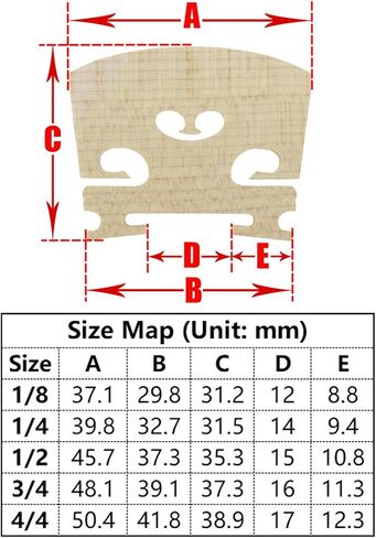 10 Pcs Maple 1/2 Violin Bridge Cut to Fit Violin Parts in Saudi Arabia