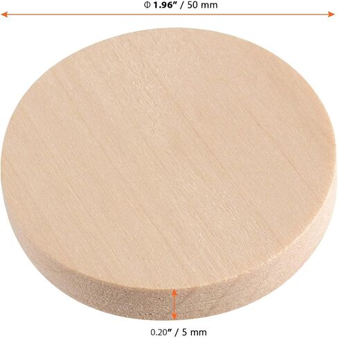 SENJEUN 100 Pack 2 Inch Round Wood Coins, Wood Cutout Circles Chips, Natural Wooden Coins Unfinished Small Blank Tokens Wood Discs for Arts Supplies, Hand Crafts, DIY Projects in Saudi Arabia