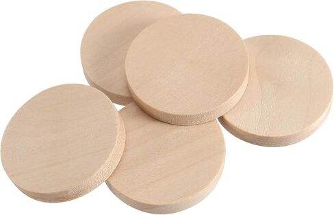 SENJEUN 100 Pack 2 Inch Round Wood Coins, Wood Cutout Circles Chips, Natural Wooden Coins Unfinished Small Blank Tokens Wood Discs for Arts Supplies, Hand Crafts, DIY Projects in Saudi Arabia
