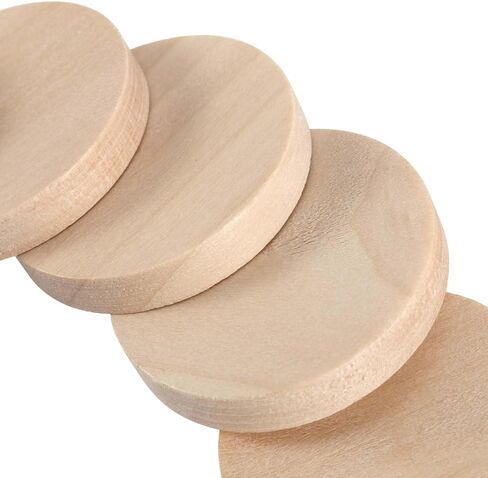 SENJEUN 100 Pack 2 Inch Round Wood Coins, Wood Cutout Circles Chips, Natural Wooden Coins Unfinished Small Blank Tokens Wood Discs for Arts Supplies, Hand Crafts, DIY Projects in Saudi Arabia