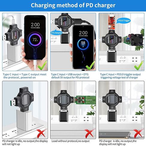 USB C Power Meter USB Tester, USB Multimeter 3.6-32V 0-5A Voltage Current Capacity Amp Volt Voltmeter Ammeter Detector Digital Tester with 1.44in Color Display for Chargers Power Bank in Saudi Arabia