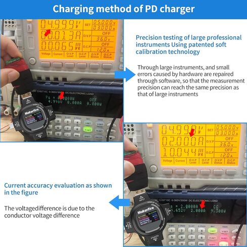 USB C Power Meter USB Tester, USB Multimeter 3.6-32V 0-5A Voltage Current Capacity Amp Volt Voltmeter Ammeter Detector Digital Tester with 1.44in Color Display for Chargers Power Bank in Saudi Arabia