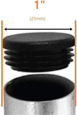 OGC (10 عبوات) - 1 بوصة OD مستديرة سوداء للمقابس البلاستيكية بواسطة غطاء غطاء أنبوبي متين للكرسي الانزلاقي، قابس نهائي in Kuwait