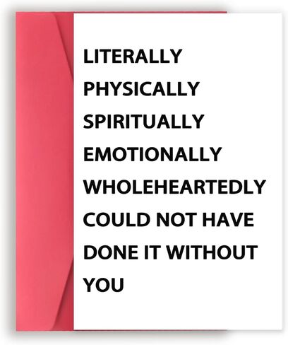 YiKaLus Funny Thank You Card for Mentor Coworkers, Great Thank You Gift Ideas for Women Men, Happy Wedding Thank You Card for Best Friends, Literally Could Not Have Done It Without You in Saudi Arabia