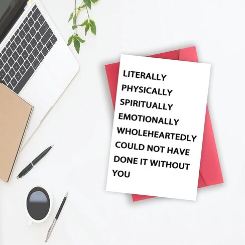 YiKaLus Funny Thank You Card for Mentor Coworkers, Great Thank You Gift Ideas for Women Men, Happy Wedding Thank You Card for Best Friends, Literally Could Not Have Done It Without You in Saudi Arabia