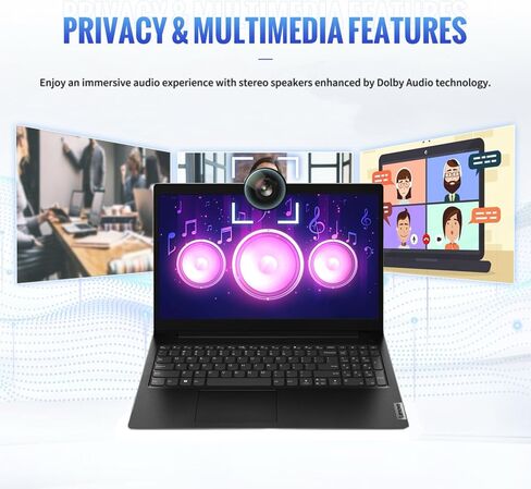 Lenovo Newest V15 Series 15.6"(1920x1080) FHD Laptop | Intel 4-Cores Upto 3.3Ghz Processor | Dolby Audio | Ethernet | HDMI | WiFi & Bluetooth | Webcam | Windows 11 Home (16GB RAM | 1TB SSD) in Saudi Arabia