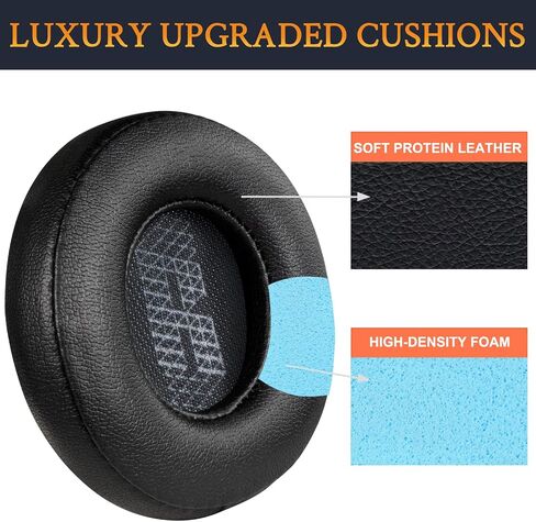 SOULWIT Replacement Ear Pads for JBL Live 400BT/Live 400 BT On-Ear Wireless Headphones, Live400 Earpads Cushions with Softer Protein Leather, Noise Isolation Foam - Black in Saudi Arabia
