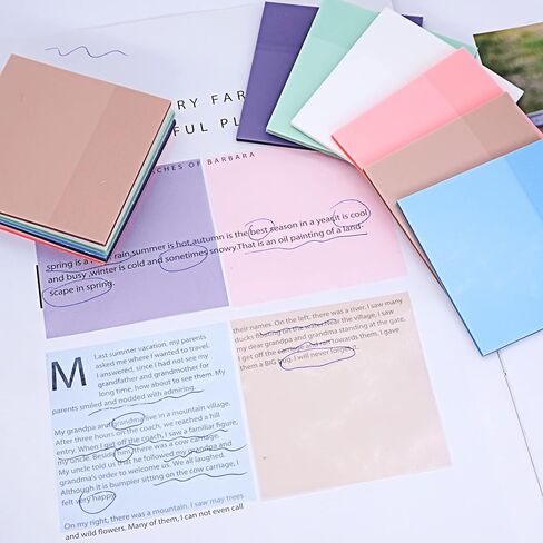 12 لوحة ملاحظات لاصقة شفافة، 600 قطعة 3x3 بوصة، ملاحظات لاصقة شفافة، انظر من خلال الملاحظات اللاصقة، مناسبة لكتب التعليقات التوضيحية، وعلامات الصفحات، والفهرس، ومستلزمات دراسة الكتاب المقدس (لون الحلوى) in Kuwait