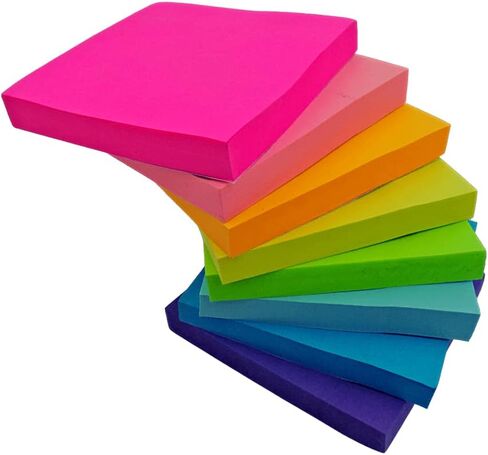 (8 Pack) 800 Sheets of Sticky Notes 3x3, Colored Sticky Notes, Sticky Note Pads, Stickey Notes Bulk, Sticky Pad, Colorful Sticky Notes Pack, Stickies in Saudi Arabia