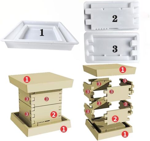 Beehive Cement Mold, 17.7 * 17.7 Inches Concrete Mold Beehive box, DIY Cement Beehive Mold for Beekeepers (45) in Saudi Arabia