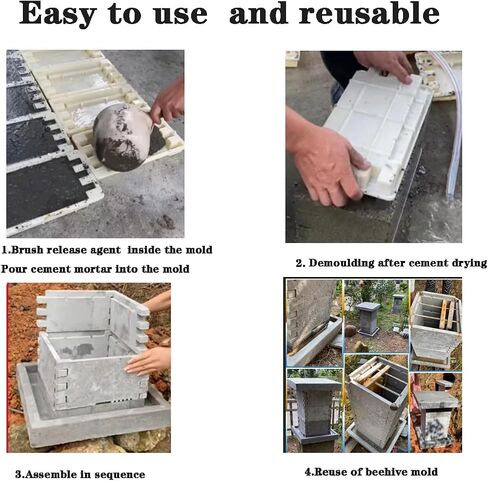 Beehive Cement Mold, 17.7 * 17.7 Inches Concrete Mold Beehive box, DIY Cement Beehive Mold for Beekeepers (45) in Saudi Arabia