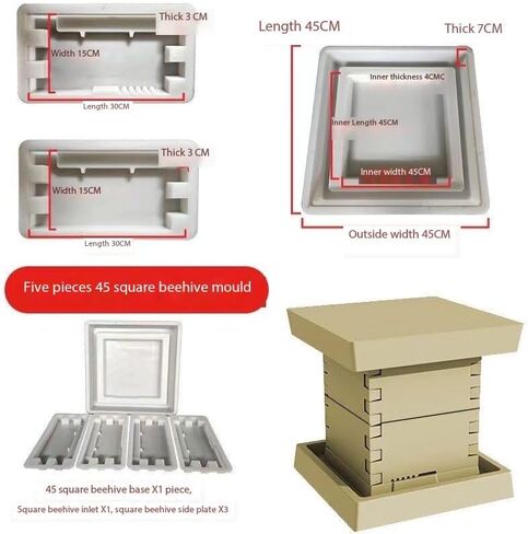 Beehive Cement Mold, 17.7 * 17.7 Inches Concrete Mold Beehive box, DIY Cement Beehive Mold for Beekeepers (45) in Saudi Arabia