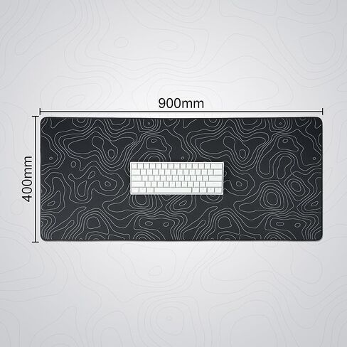 Black XXL Gaming Mousepad,Topographic map Desk mat，Stitched Edges，Waterproof Comfortable Mousepad with Non-Slip Rubber Base for Computer | Laptop | Office & Home | 35.4x15.7in in Saudi Arabia