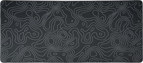 Black XXL Gaming Mousepad,Topographic map Desk mat，Stitched Edges，Waterproof Comfortable Mousepad with Non-Slip Rubber Base for Computer | Laptop | Office & Home | 35.4x15.7in in Saudi Arabia