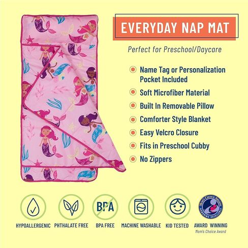 حقيبة ظهر Wildkin Day2Day، حقيبة صندوق الغداء مع حزمة حصيرة القيلولة (حوريات البحر الرائعة) in Kuwait