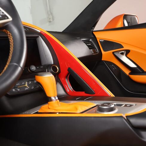 Sekhyna Center Armrest Cover Trim ABS 2PCS Compatible with Corvette C7 Stingray 2014-2019 Center Console Armrest Cover Trim Molding Accessories (ABS Carbon) in Saudi Arabia