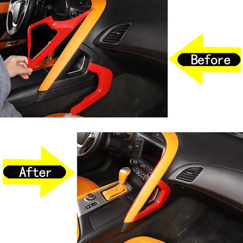 Sekhyna Center Armrest Cover Trim ABS 2PCS Compatible with Corvette C7 Stingray 2014-2019 Center Console Armrest Cover Trim Molding Accessories (ABS Carbon) in Saudi Arabia