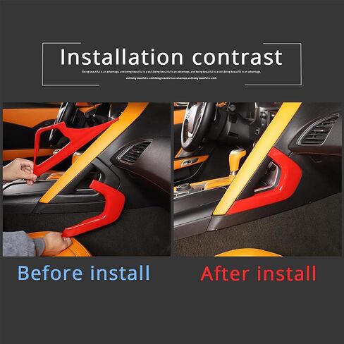 Sekhyna Center Armrest Cover Trim ABS 2PCS Compatible with Corvette C7 Stingray 2014-2019 Center Console Armrest Cover Trim Molding Accessories (ABS Carbon) in Saudi Arabia