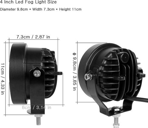 3 Inch Yellow Flood Beam Fog Driving Lamps 4x4 Offroad Work Lights Led Pod Lights Bumper Headlight for Offroader, Trucks, Car, ATV, SUV Fog Light (Pack of 2)… in Saudi Arabia