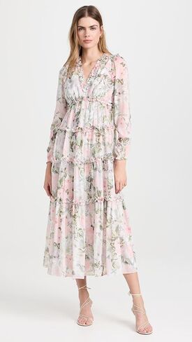 ثوب نسائي من الشيفون ذو اللون الوردي من Needle & Thread in Kuwait