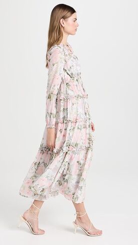 ثوب نسائي من الشيفون ذو اللون الوردي من Needle & Thread in Kuwait