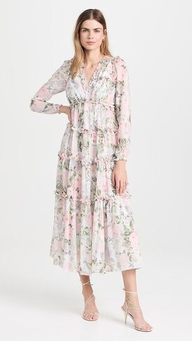 ثوب نسائي من الشيفون ذو اللون الوردي من Needle & Thread in Kuwait