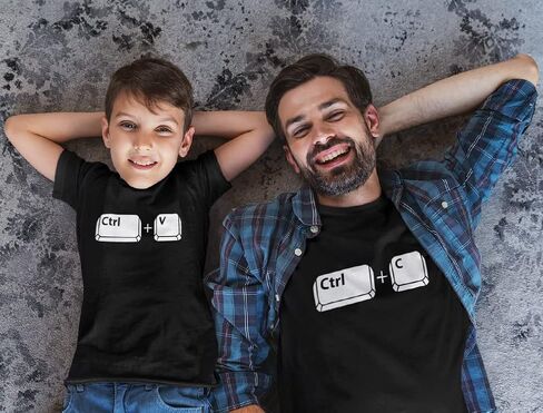 Tstars نسخة لصق الأب والابن ابنة مطابقة القمصان Ctrl C Ctrl V هدية للآباء عيد الأب الأب وأنا ملابس in Kuwait