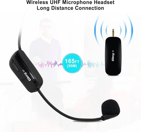 ميكروفون لاسلكي UHF سماعة رأس لاسلكية نظام ميكروفون ميكروفون قابل لإعادة الشحن وجهاز استقبال لاسلكي لمضخم الصوت ونظام PA والمعلم والمرشدين السياحيين والمدربين in Kuwait