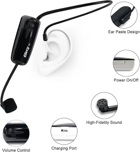 ميكروفون لاسلكي UHF سماعة رأس لاسلكية نظام ميكروفون ميكروفون قابل لإعادة الشحن وجهاز استقبال لاسلكي لمضخم الصوت ونظام PA والمعلم والمرشدين السياحيين والمدربين in Kuwait