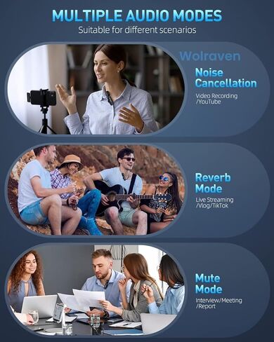 Wireless Microphone for iPhone 15 Series,iPad,Android, USB-C Wireless Clip-on Microphones for iPhone Video Recording, Interview, TikTok, YouTube (2 Pack) in Saudi Arabia