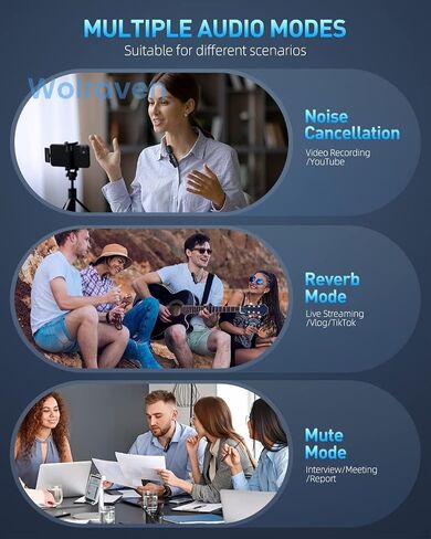 Wireless Microphone for iPhone 15 Series,iPad,Android, USB-C Wireless Clip-on Microphones for iPhone Video Recording, Interview, TikTok, YouTube (2 Pack) in Saudi Arabia