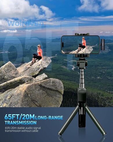 Wireless Microphone for iPhone 15 Series,iPad,Android, USB-C Wireless Clip-on Microphones for iPhone Video Recording, Interview, TikTok, YouTube (2 Pack) in Saudi Arabia